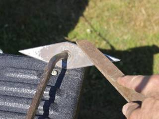 Sharpening the diamond hoe