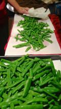 Preparing Provider beans for freezing: blanching, drying and packaging