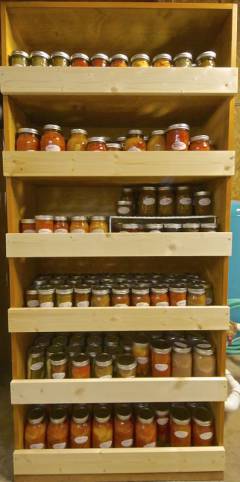 Our canning shelves are full! We moved some to an overflow area